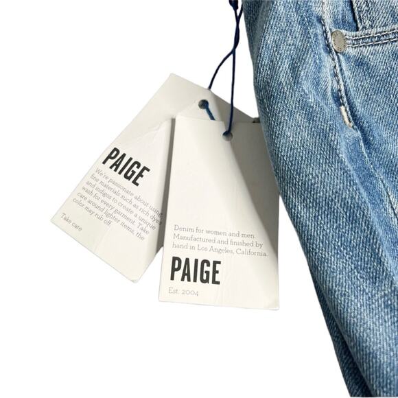 NWT Paige Jimmy Jimmy Skinny Nico Blue Metallic Knee Jeans Size 27 - Picture 10 of 11